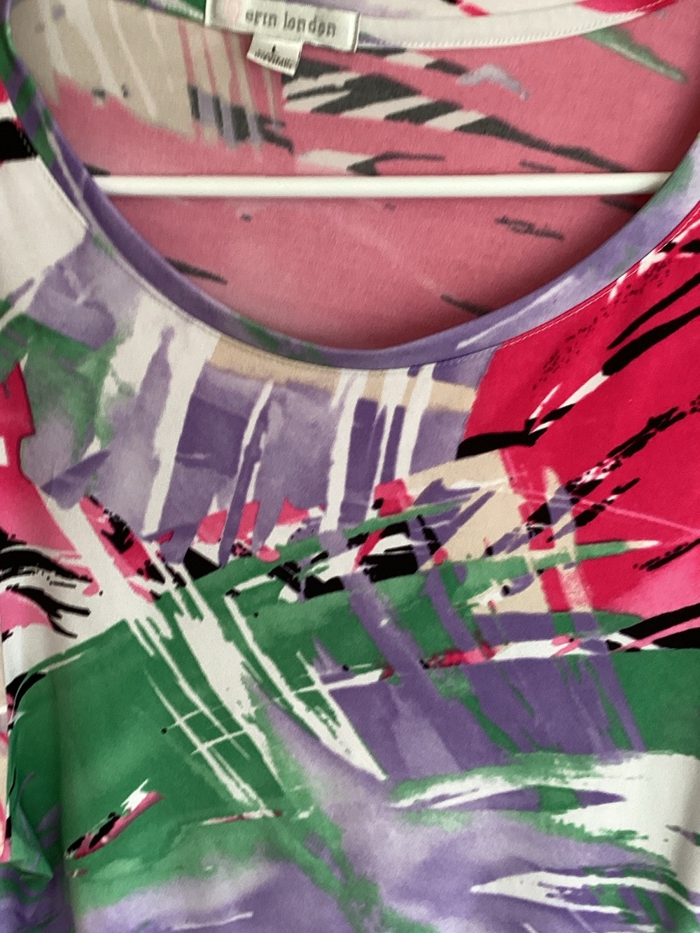 erin london Multicolor Abstract Tank Top in Pink, Green & Purple